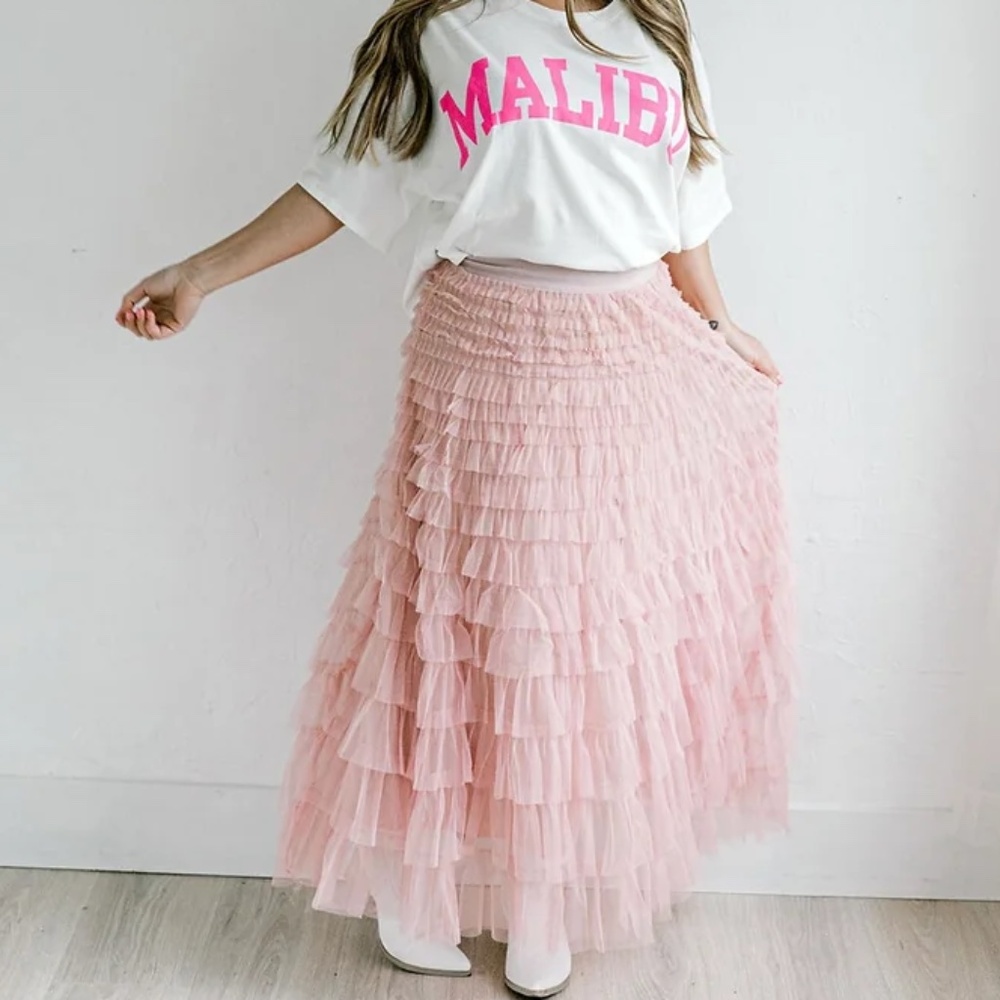 Luxe Tulles Skirt Powder Pink